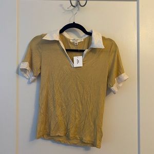 NWT Project Social T x Urban Outfitters Collared Gold T-Shirt